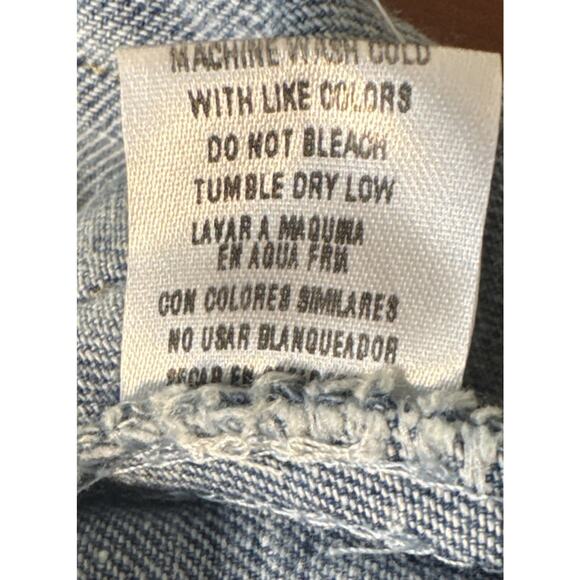 Embroidered Patch Button Up Long Sleeve Denim Jacket Shacket Hip Hop Streetwear - Picture 11 of 11